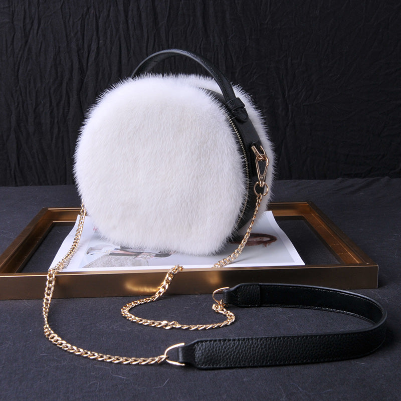 Cute Womens Leather Circle Crossbody Bag