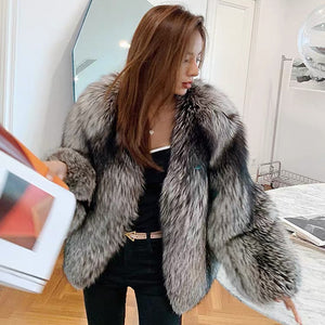 Women Fur Coat Winter 2022 Real Mink Fur Jacket Hooded Luxury