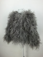 Load image into Gallery viewer, Women Real Ostrich Fur Jacket Fashion Winter Coat Grey