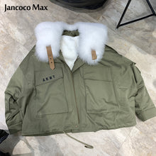 Load image into Gallery viewer, Women Luxury Real Fox Fur Coats Thick Warm Rex Rabbit Fur Lining Fur Parka