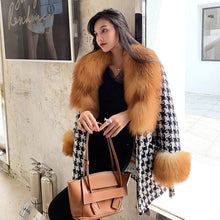 Load image into Gallery viewer, Women Winter Luxury Wool Coat Long Style Fashion Real Fox Fur Warm Overcoat