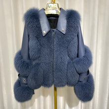 Load image into Gallery viewer, Winter Fashion Women Luxury Fox Fur Coats Leather Jacket