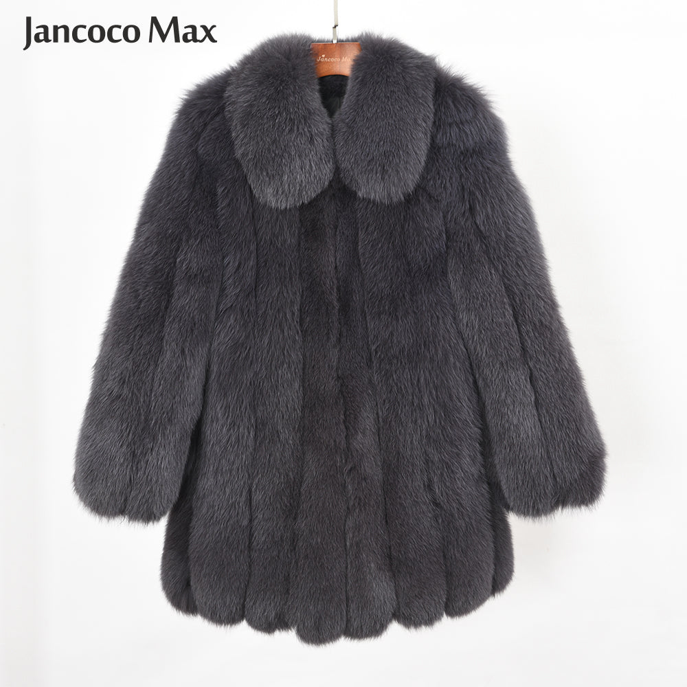 Winter New Coat Real Fox Fur Women Jackets Thick Warm Fashion Overcoat