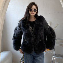 Load image into Gallery viewer, Winter Genuine Sheepskin Leather Jackets Luxury Women Fox Fur Coats