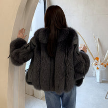 Load image into Gallery viewer, Winter Genuine Sheepskin Leather Jackets Luxury Women Fox Fur Coats