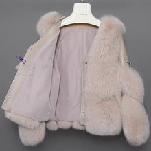 Load image into Gallery viewer, Winter Warm Women Genuine Sheepskin Leather Jackets Fox Fur Coats