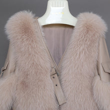 Load image into Gallery viewer, Winter Warm Women Genuine Sheepskin Leather Jackets Fox Fur Coats