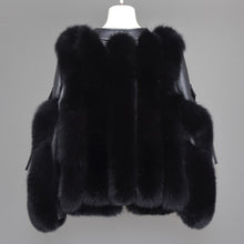 Load image into Gallery viewer, Winter Genuine Sheepskin Leather Jackets Luxury Women Fox Fur Coats