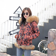 Load image into Gallery viewer, Women&#39;s New Fashion Parka Real Raccoon Fur Coats Winter Warm Jackets