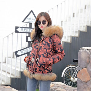 Women's New Fashion Parka Real Raccoon Fur Coats Winter Warm Jackets