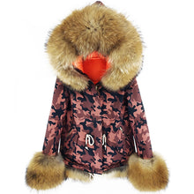 Load image into Gallery viewer, Women&#39;s New Fashion Parka Real Raccoon Fur Coats Winter Warm Jackets