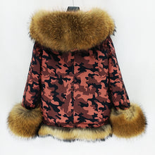 Load image into Gallery viewer, Women&#39;s New Fashion Parka Real Raccoon Fur Coats Winter Warm Jackets