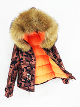 Load image into Gallery viewer, Women&#39;s New Fashion Parka Real Raccoon Fur Coats Winter Warm Jackets