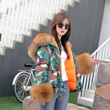 Load image into Gallery viewer, Women&#39;s Winter Keep Warm Fur Parka Real Raccoon Fur Coats