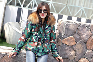 Women's Winter Keep Warm Fur Parka Real Raccoon Fur Coats