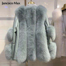 Load image into Gallery viewer, Women Luxury Real Fox Fur Jackets Winter Genuine Sheepskin Leather Coats