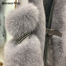 Load image into Gallery viewer, Women&#39;s Winter Warm Real Fox Fur Jackets Genuine Sheepskin Leather Coats