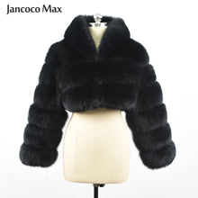 Load image into Gallery viewer, Winter Women Short Style Real Fur Hooded Jackets Warm Fox Fur Coat