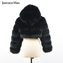 Load image into Gallery viewer, Winter Women Short Style Real Fur Hooded Jackets Warm Fox Fur Coat