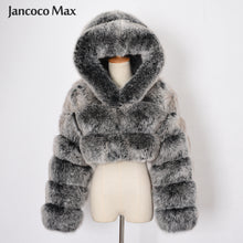 Load image into Gallery viewer, Winter Women Fashion Real Fur Hooded Coats Short Style Fox Fur Jackets