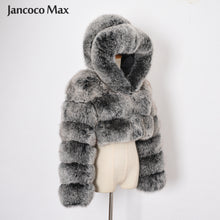 Load image into Gallery viewer, Winter Women Fashion Real Fur Hooded Coats Short Style Fox Fur Jackets