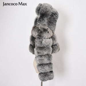 Winter Women Fashion Real Fur Hooded Coats Short Style Fox Fur Jackets