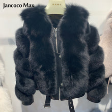 Load image into Gallery viewer, Winter Women Sheepskin Leather Jackets Warm Luxury Real Fox Fur Coats