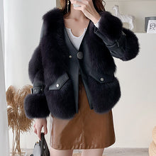 Load image into Gallery viewer, Women Real Fox Fur Coats Winter Keep Warm Fashion Leather Fur Jackets