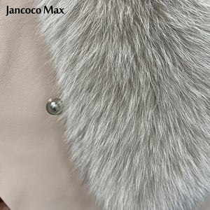 Women Winter Real Fox Fur Coats Thick Warm Fluffy Fur Leather Jackets