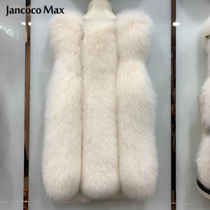 Winter Warm Women Luxury Real Fur Gilet Leather Vest Fluffy Waistcoat