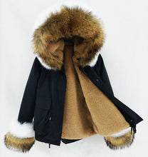 Load image into Gallery viewer, New Fashion Women Luxury Fur Parkas Winter Warm Raccoon Fur Coats