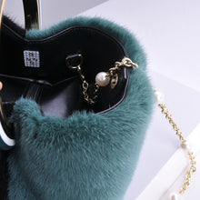 Load image into Gallery viewer, Women&#39;s Real Mink Fur Handbags 2022 New Fashion Fur Shoulder Bags Pearl Chain Bucket Bag 8842