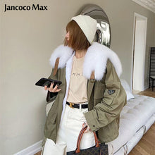 Load image into Gallery viewer, Women Luxury Real Fox Fur Coats Thick Warm Rex Rabbit Fur Lining Fur Parka