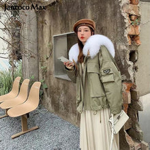 Load image into Gallery viewer, Women Luxury Real Fox Fur Coats Thick Warm Rex Rabbit Fur Lining Fur Parka