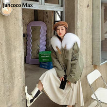 Load image into Gallery viewer, Women Luxury Real Fox Fur Coats Thick Warm Rex Rabbit Fur Lining Fur Parka