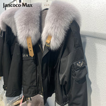 Load image into Gallery viewer, Women&#39;s Real Fox Fur Parka Coats Rex Rabbit Fur Lining Thick Warm Fur Jackets