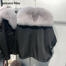 Load image into Gallery viewer, Women&#39;s Real Fox Fur Parka Coats Rex Rabbit Fur Lining Thick Warm Fur Jackets