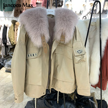 Load image into Gallery viewer, Women Winter Real Fox Fur Coats Luxury Rex Rabbit Fur Lining Warm Fur Parka