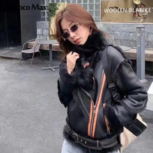 Load image into Gallery viewer, Women Luxury Sheepskin Leather Coats Real Lamb Fur Jackets Double Face