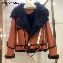 Load image into Gallery viewer, Women Double Face Real Lamb Fur Coats Genuine Sheepskin Leather Jackets