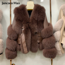 Load image into Gallery viewer, Women Luxury Winter Thick Warm Fox Fur Coat Real Sheepskin Leather Jackets