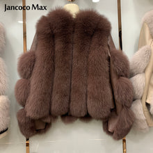 Load image into Gallery viewer, Women Luxury Winter Thick Warm Fox Fur Coat Real Sheepskin Leather Jackets