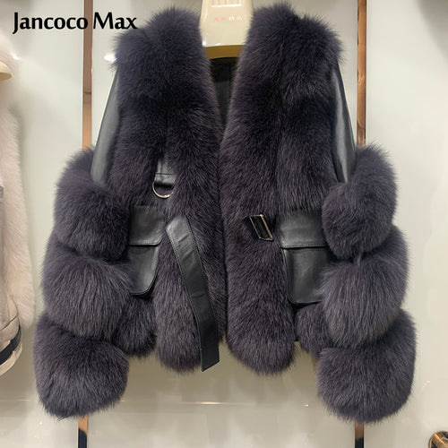 Winter Luxury Women Fur coats Genuine Sheepskin Leather Jackets Thick Warm