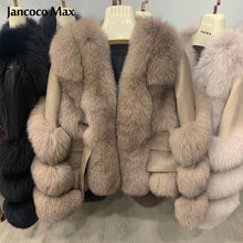 Load image into Gallery viewer, Luxury Real Sheepskin Leather Jackets Women Winter Thick Warm Fox Fur Coat