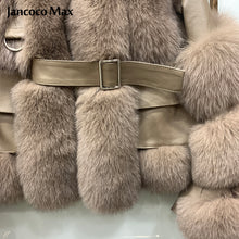 Load image into Gallery viewer, Luxury Real Sheepskin Leather Jackets Women Winter Thick Warm Fox Fur Coat