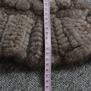 Real Mink Fur Scarf Women's Knitted Fur Grey Shawl Winter Warm Fur