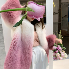 Load image into Gallery viewer, Lady 2022 New Imported Fox Fur Coat Luxury Gradient Full Fur Coat Mid Length Winter 7934