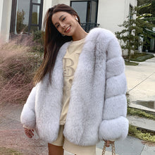 Load image into Gallery viewer, 2022 New Lady Fox Fur Coat Luxury Five Rows Sleeve Solid Warm Full Fur Overcoat Winter 4896