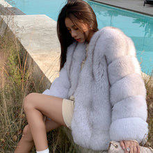 Load image into Gallery viewer, 2022 New Lady Fox Fur Coat Luxury Five Rows Sleeve Solid Warm Full Fur Overcoat Winter 4896