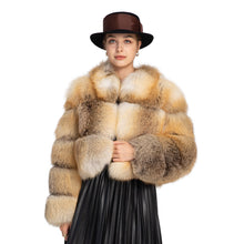 Load image into Gallery viewer, Women&#39;s Winter Golden Island Fox Fur Crop Coat